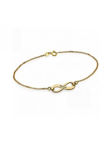 Bracelet infini gravé plaqué or 18cts