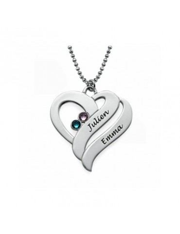 Pendentif coeur argent avec...