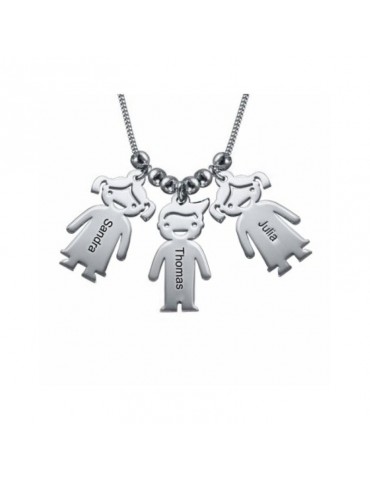 3 pendentifs enfants en argent