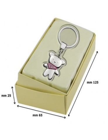 Porte clé ourson personnalisé avec une gravure dans sa boîte cadeau