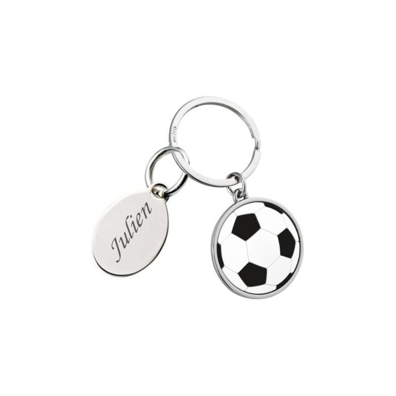 Porte clés ballon de football personnalisé avec une gravure