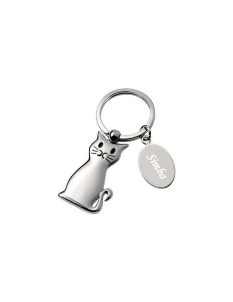 Porte clés chat personnalisé avec une gravure