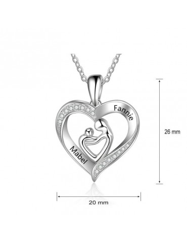 Taille du pendentif coeur argent gravé