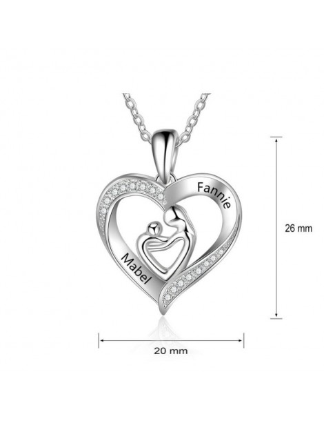 Taille du pendentif coeur argent gravé