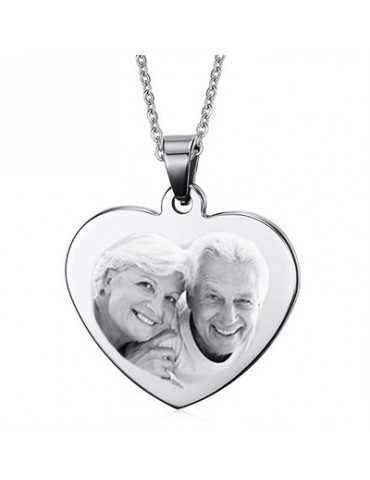 Médaille grand cœur en acier